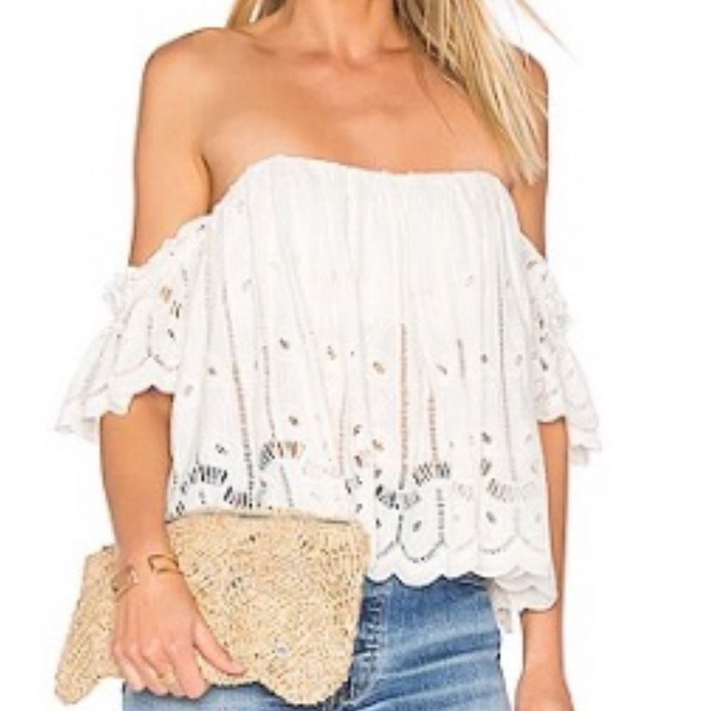 Tularosa Shell Off-Shoulder Crop Top